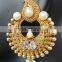 Gold plated DANGLER WHITE PEARL CHAND BALI earrings