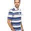 Custom cheap blue striped polo shirts for mens slim fit