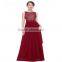 Hot wedding dress for lace jointing chiffon floor length dresses,sleeveless high waist empty back apparel OEM