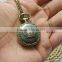 Bronze Tone Round Pocket Watch With Chain Crown Necklace Watch