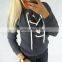 B33772A 2017 wholesale women leisure hoodie pullover sweatshirt