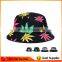 2015 Hot Fashion Marijuana Leaf Weed Leaf Bucket Hat Custom Weed Leaf Printed Bucket Hat