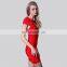 V Neck Cap Sleeve Short Bandage Dresses