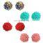 Chic Colorful Handmade Beads Beaded Ball Sharp Stud Earring