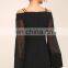 2017 New Model Black Long Sleeve Off-The-Shoulder Women Dress