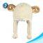 Cute plush sheep animal hat for kids winter hat animal shaped hat