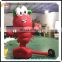 Customized vivid inflatable shrimp model, advertising inflatable prawn model , red shrimp with cap for outdoor event