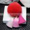 Factory Price Rabbit Fur Ball Tassel Pompom Key Chain Women Bag Hanging Car Accessories