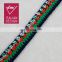 Fashion design multicolor braided polyester tape ribbon
