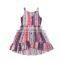 A0179# girls dress 2020 summer cotton sleeves print clothes kids dress