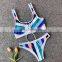 rainbow Striped Bikini Tied Tassel Top Swimsuit Women Push Up Swimwear Summer BeachWear Strapped Bikini Sets Bathing Suit