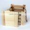 Custom logo and color solid wooden slatted crate with lid