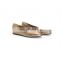 Golden fashionable design flat leather sandals shoes for ladies women flat soft ballet shoes (LAJ0007)