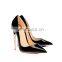 Wholesale Fancy Attractive Black Patent Color Pumps Stylish High Heels Ladies Sandals Shoes