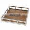 fancy wooden tray with metal leaf