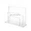2 Tier Clear Acrylic Desktop Magazine & Paper Organizer Commercial Brochure Display Rack