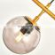 Postmodern Nordic creative personality designer Brass Smoke Grey Blown Glass Ball Chandelier for Home Hotel pendant lamp