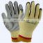Leather Reinforced Palm Yellow Aramid Cut Proof Work Gloves Safety