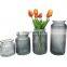 New Design Wholesale Stripe Modern Wedding Decorative Tabletop Creative Small Round Clear Grey Glass Pot Flower Vase Home Decor