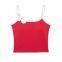 Spring New European and American Style Belt Chest Cushion Strap Three Dimensional Flower Decorative Tank Top