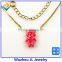 Lovely girls shape synthetic opal pendant necklace cute girls necklace for wedding dresses