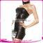 Black Sexy Faux Cheap Leather Bodycon Dresses Party