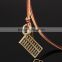 2016 unique design custom stainless steel jewelry abacus fashion leather necklace pendant