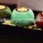 Vintage ceramic tealight candle holder with polished stones