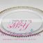 wedding Golden Beads silver bead Glass Charger Plate / Events-Beaded Plate