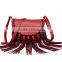 latest women fashion red leather shoulder messenger bags manufacturer