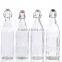 1 L Transparent Classic Clip Glass Water Bottle
