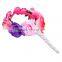 Hot Selling Premium Handmade flower wreath Coloring Floral Unicorn Costume Party Halloween unicorn flower crown