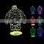 3D Optical Night Light White man 7 RGB Light Colors 10 LEDs AA Battery or DC 5V Mixed Lot