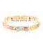 New Design Health Care Bangle Inlayed Multicolor Opal Turquoise Rectangle Beads 18K Gold Plated Bracelets And Bangles