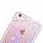 hard back luminous liquid sand case for apple phones