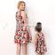 2016 made in China mommy and daughter flower dress Europe style latest cheaper Summer Family Dress wholesale