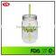 540ml bpa free single wall clear plastic mason jar tumbler with metal lid and straw