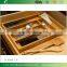 BH009 Bamboo Kitchen Utensil Case, Bamboo Tray for Utensils, Bamboo Divider