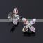 Factory Price Wholesale Fashion Brass 18K Gold Plated Colorful Marquise Cubic Zirconia white Gold stud earring