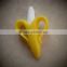 Non-toxic High quality bpa free banana shape silocone baby teether/baby banana tooth brush/child banana toothbrush