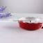 China suppliers kitchen cookware ceramic baking pans with red handle