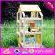 2016 new design baby wooden doll house, top fashion kids wooden doll house, educational children wooden doll house W06A155