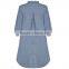 Wholesale High Neck 3/4 Length Sleeve Button Closures And Elasticated Cuffs Ladies Floral Embroidered Dress