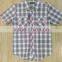 GZY Guangzhou stock lots breathable plaid shirt short sleeves for man
