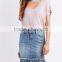 MGOO China Manufacturer Blank Organic Cotton T Shirts Woman Deep V Neck Batwing Sleeve T-shirt