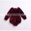 New Born Baby girl clothes Baby korean velvet long sleeve purple Baby Romper