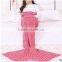 2017 latest arrival zigzag knitting pattern crochet knit fish tail blanket