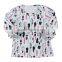 2017 Children Print 3/4 Sleeves Cotton Tops Icing Ruffle Girl Shirt Baby Shirt
