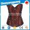 CYG-Cosplay black Satin Red Ruffle Corset Lingerie Bustier