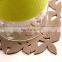 hollowed-out leafy design PVC glass coasters;leafy element/design cup mat